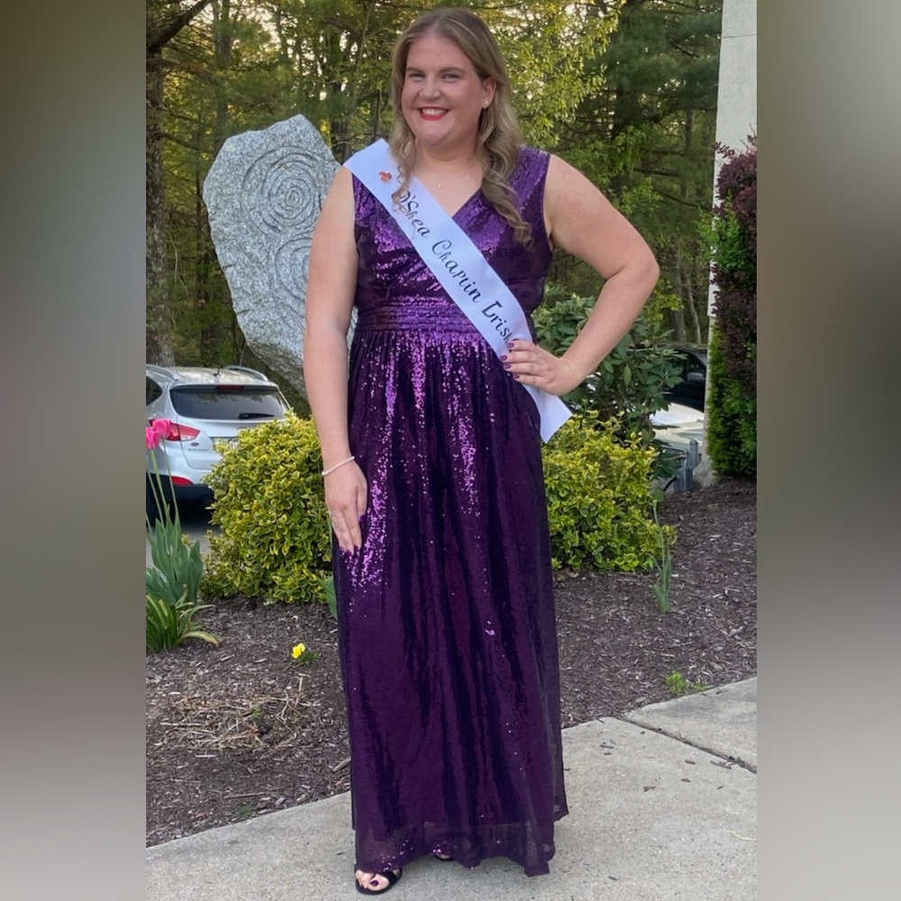 Plus Size Purple Sequin Dress